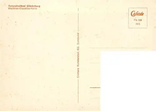 AK / Ansichtskarte  Gluecksburg__Ostseebad Matthias Claudius Heim 
