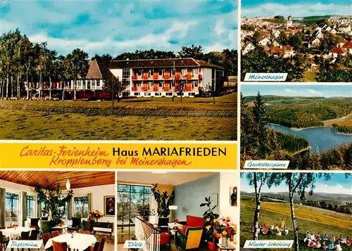 AK / Ansichtskarte  Kropplenberg_Meinerzhagen Caritas Ferienheim Haus Mariafrieden Tagesraum Diele Kinder Erholung Genketalsperre 