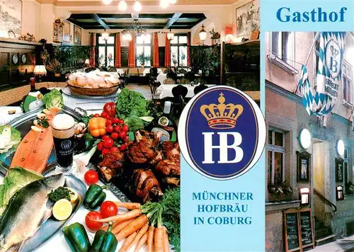 AK / Ansichtskarte  Coburg Gasthof Muenchener Hofbraeu Gastraum Coburg