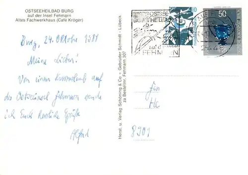 AK / Ansichtskarte  Burg__Fehmarn Altes Fachwerkhaus Cafe Kroeger 