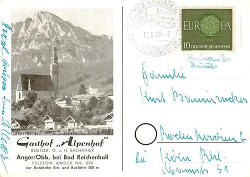 AK / Ansichtskarte  Anger_Bad_Reichenhall Gasthof Alpenhof 