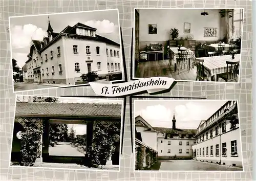 AK / Ansichtskarte  Schwarzach_Rheinmuenster St Franziskusheim Gaststube Eingangstor Hof Schwarzach_Rheinmuenster