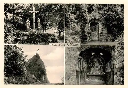 AK / Ansichtskarte 73883339 Herkersdorf_Kirchen_Sieg Kreuzigung Kapelle Inneres Felsen  