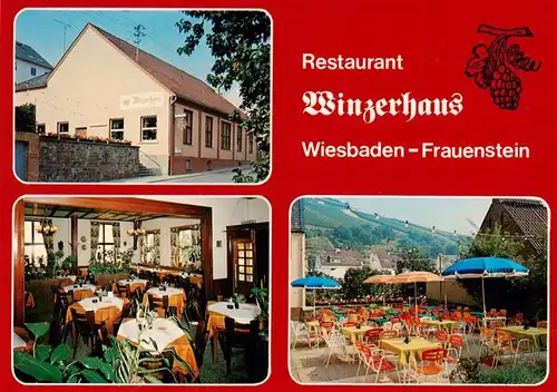 AK / Ansichtskarte 73883343 Frauenstein__Wiesbaden Restaurant Winzerhaus Gaststube Freiterrasse 