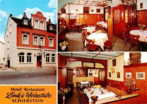 AK / Ansichtskarte  Schierstein_Wiesbaden Hotel Restaurant Links Weinstube Gastraeume 