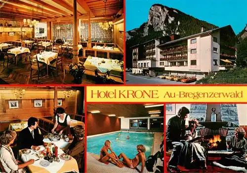 AK / Ansichtskarte  Au_Vorarlberg Hotel Krone Gastraeume Hallenbad Au_Vorarlberg