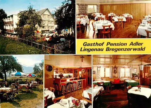 AK / Ansichtskarte 73883359 Lingenau_Vorarlberg Gasthof Pension Adler Gastraeume Gartenterrasse Lingenau Vorarlberg