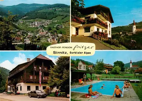 AK / Ansichtskarte  Sirnitz_Albeck_Kaernten_AT Panorama Gasthof Pension Fritzer Schwimmbad 