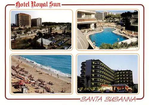 AK / Ansichtskarte  Santa_Susanna_Cataluna_ES Hotel Royal Sun Schwimmbad Strand 