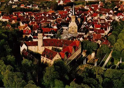 AK / Ansichtskarte  Weikersheim Schloss mit Marktplatz Fliegeraufnahme Weikersheim