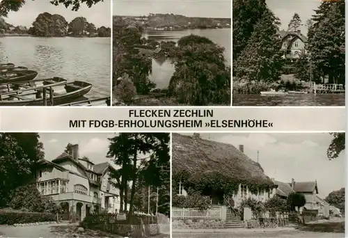 AK / Ansichtskarte  Flecken_Zechlin_Rheinsberg Bootspartien mit FDGB Erholungsheim Elsenhoehe 