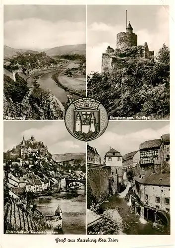 AK / Ansichtskarte  Saarburg_Saar Panorama Burgturm Kutzaegel Unterstadt mit Kautentuermchen Wasserfall Saarburg Saar