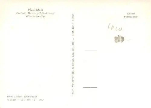 AK / Ansichtskarte 73883617 Rudolstadt Staatliche Museen Heidecksburg Innenhof Rudolstadt