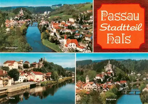 AK / Ansichtskarte  Hals__Passau Fliegeraufnahme Ilz Partie Burgruie 