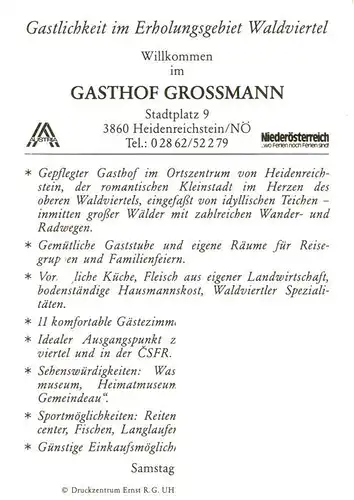 AK / Ansichtskarte  Heidenreichstein_Niederoesterreich_AT Gasthof Grossmann 