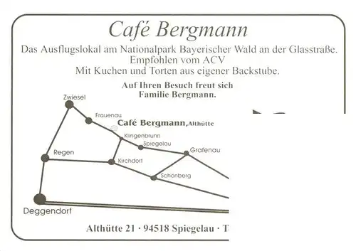 AK / Ansichtskarte  Spiegelau Cafe Bergmann Althuette Kuchentheke Gastraum Spiegelau