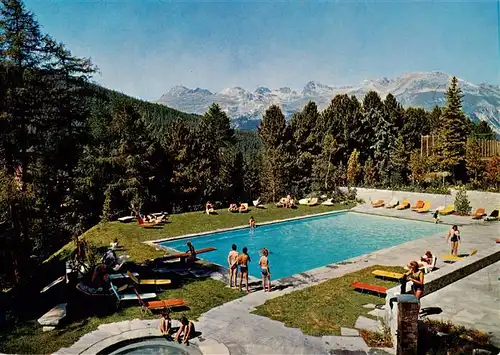 AK / Ansichtskarte  Pontresina Hotel Saratz Schwimmbad Pontresina