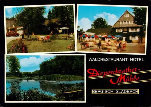 AK / Ansichtskarte  Bergisch-Gladbach Waldrestaurant Hotel Diepeschrather Muehle Partie am Wasser 