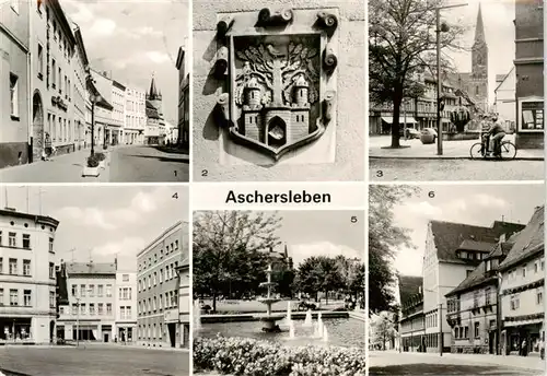 AK / Ansichtskarte 73883760 Aschersleben Tie Wappen am Rathaus Markt Platz der Jugend Aschersleben