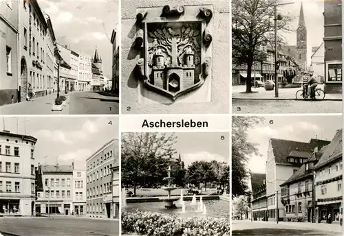 AK / Ansichtskarte  Aschersleben Tie Wappen am Rathaus Markt Platz der Jugend Aschersleben