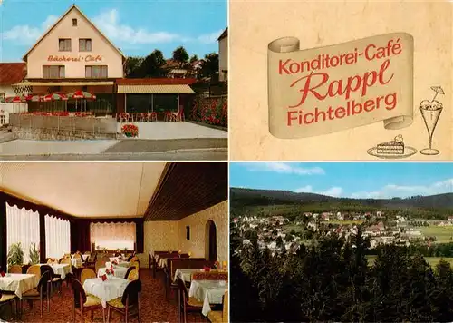 AK / Ansichtskarte 73883786 Fichtelberg_Fichtelgebirge_Bayreuth Konditorei Café Rappl Panorama 