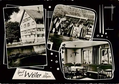 AK / Ansichtskarte  Weiler_Allgaeu Gasthof Krone Gastraum Weiler_Allgaeu