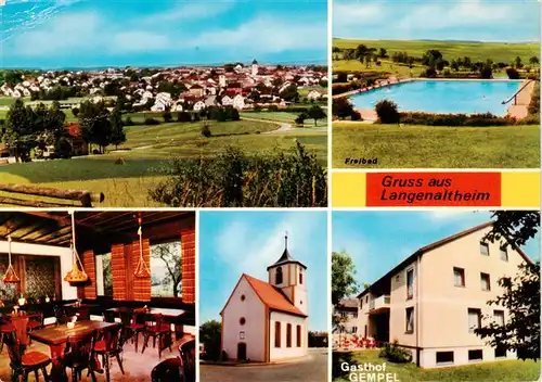 AK / Ansichtskarte  Langenaltheim Panorama Gasthof Gempel Kirche Freibad Langenaltheim