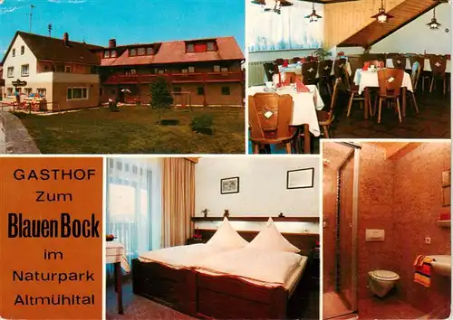 AK / Ansichtskarte  Pleinfeld Gasthof Pension Zum blauen Bock Gastraum Fremdenzimmer Pleinfeld