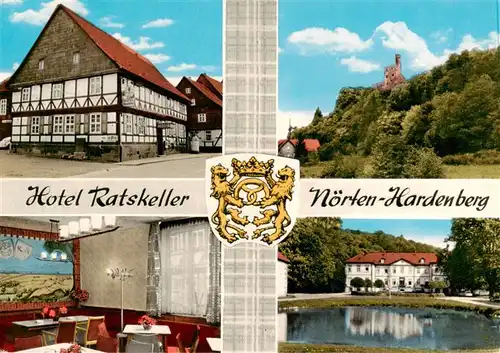 AK / Ansichtskarte 73883821 Hardenberg_Noerten Hotel Ratskeller Restaurant Teich Burgruine 