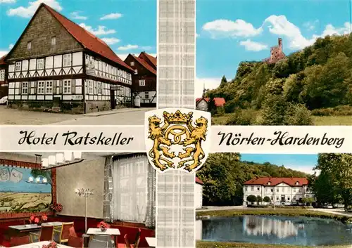 AK / Ansichtskarte  Hardenberg_Noerten Hotel Ratskeller Restaurant Teich Burgruine 