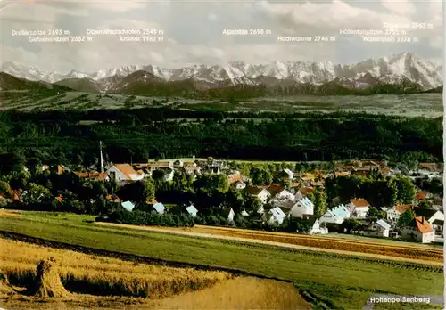 AK / Ansichtskarte 73883831 Hohenpeissenberg Panorama Blick gegen Wettersteinhochgebirge Hohenpeissenberg