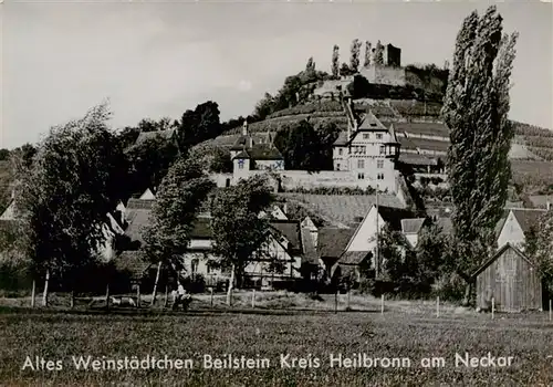 AK / Ansichtskarte 73883848 Beilstein_Wuerttemberg Teilansicht altes Weinstaedtchen Burgruine Beilstein_Wuerttemberg