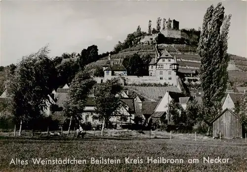 AK / Ansichtskarte  Beilstein_Wuerttemberg Teilansicht altes Weinstaedtchen Burgruine Beilstein_Wuerttemberg