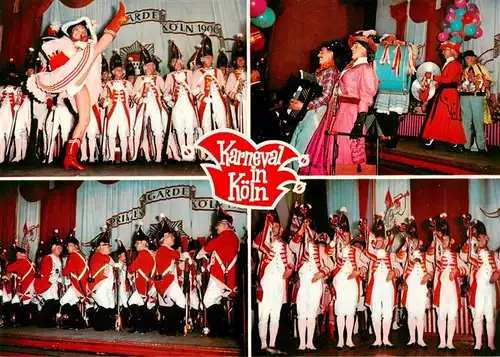 AK / Ansichtskarte  Koeln__Rhein Karneval Mariechen der Prinzengarde Gruppe Negerkoepp Rote Funken Fanfarenzug 