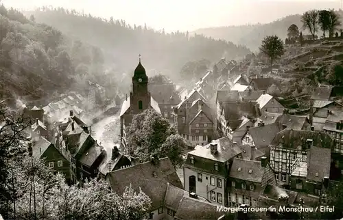 AK / Ansichtskarte 73883895 Monschau Ortsansicht im Morgengrauen Monschau