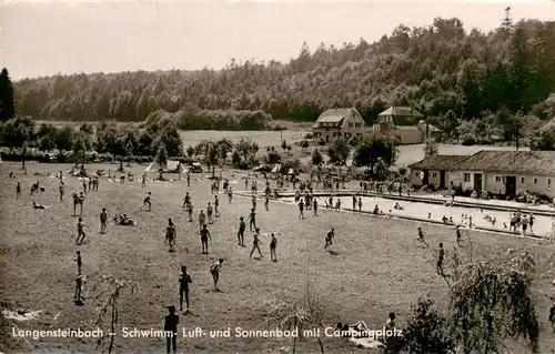 AK / Ansichtskarte  Langensteinbach_Dinkelsbuehl Schwimm Luft und Sonnenbad mit Campingplatz Langensteinbach