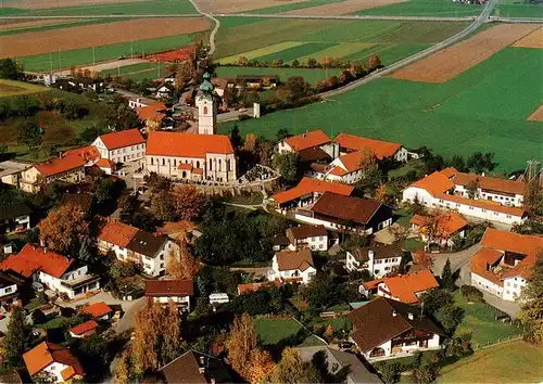 AK / Ansichtskarte  Mehring_Altoetting Fliegeraufnahme mit Kirche Mehring Altoetting