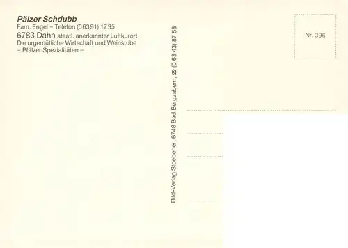AK / Ansichtskarte 73883992 Dahn Paelzer Schdubb Wirtschaft und Weinstube Dahn