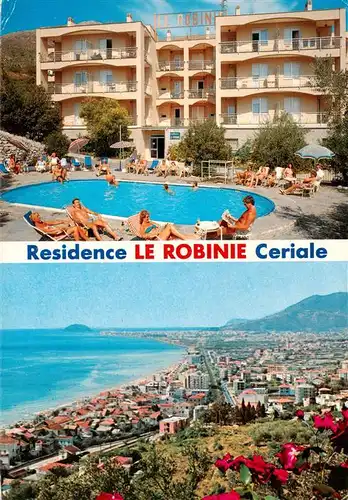 AK / Ansichtskarte  Ceriale_Liguria_IT Residence Le Robinie Pool Panorama 