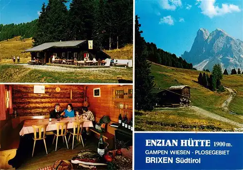 AK / Ansichtskarte  Brixen_Bressanone_Suedtirol_IT Enzian Huette Gaststube Gampen Wiesen 