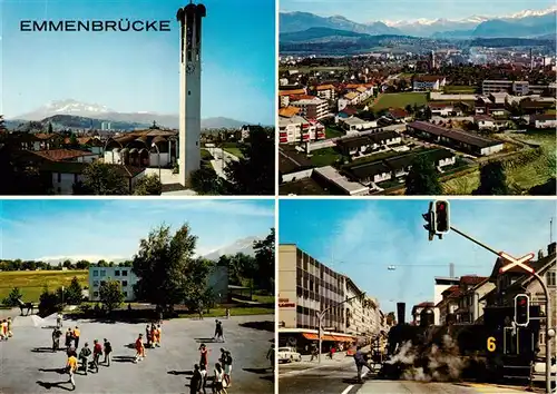 AK / Ansichtskarte  Emmenbruecke_LZ Turm Fliegeraufnahme Platz Lokomotive 