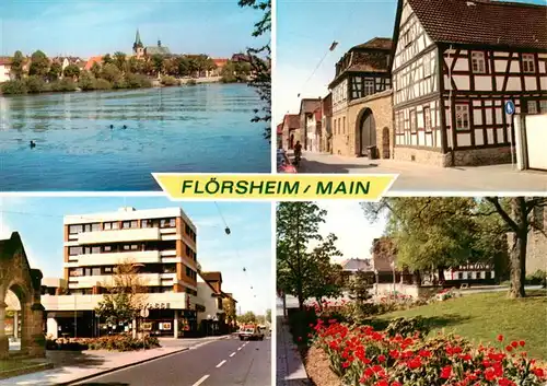 AK / Ansichtskarte 73884058 Floersheim_Main Fachwerkhaeuser Mainpartie Strasse Park Floersheim Main
