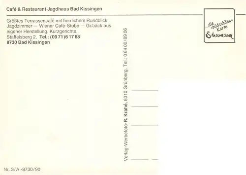 AK / Ansichtskarte 73884108 Bad_Kissingen Cafe Restaurant Jagdhaus Bad_Kissingen