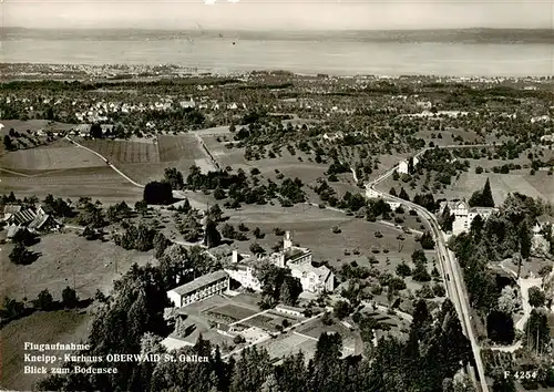 AK / Ansichtskarte  Oberwaid_St_Gallen_SG Fliegeraufnahme mit Kneipp Kurhaus Oberwaid und Bodensee 