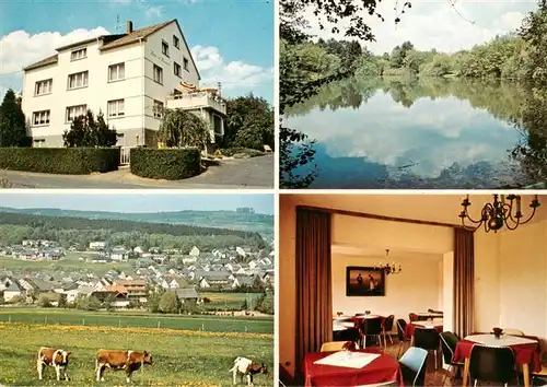 AK / Ansichtskarte  Hintermeilingen_Waldbrunn Pension Haus am Honigwald Gastraum Panorama Waldsee 