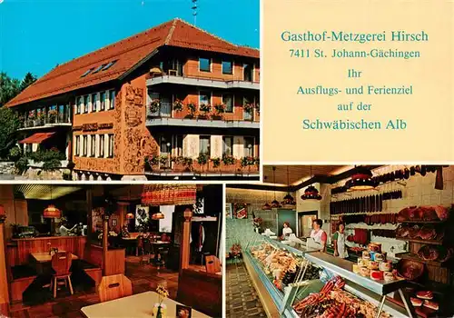 AK / Ansichtskarte 73884199 Gaechingen Gasthof Metzgerei Hirsch Restaurant Verkaufstheke Gaechingen