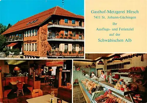 AK / Ansichtskarte  Gaechingen Gasthof Metzgerei Hirsch Restaurant Verkaufstheke Gaechingen