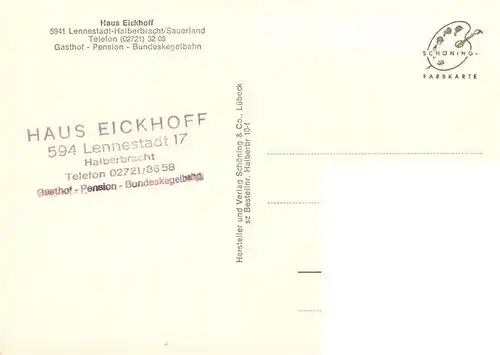 AK / Ansichtskarte 73884200 Halberbracht Gasthof Pension Haus Eickhoff Ortsansicht mit Kirche Halberbracht