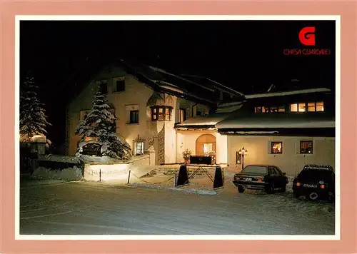 AK / Ansichtskarte  Champfer_Graubuenden Chesa Guardaleij Hotel Restaurant Nachtaufnahme Champfer Graubuenden