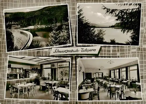 AK / Ansichtskarte  Schwarzenbach_Forbach Gasthaus zur Schwarzenbach-Talsperre Gastraum Sperrmauer Stausee Schwarzenbach Forbach